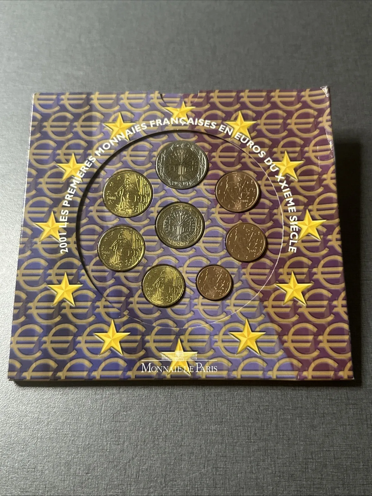 Coffret Monnaie De Paris 2001, Les Premières Monnaies Françaises En Euros XXIe S