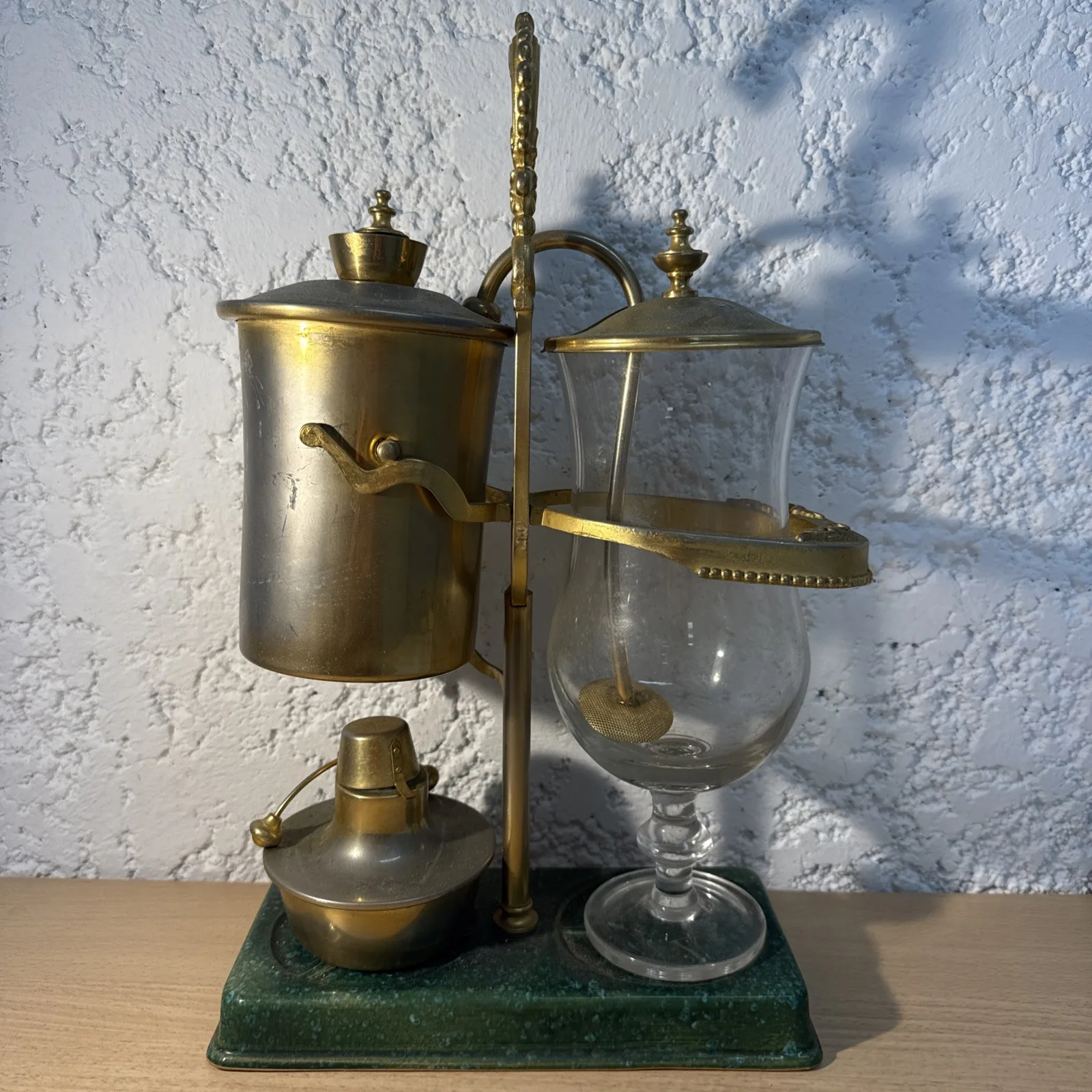 Ancienne Machine À Café En Cuivre Verre