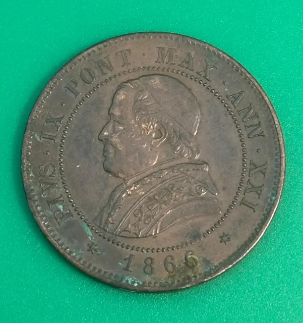 4 soldi 20 centesimi 1866 monnaie du Vatican