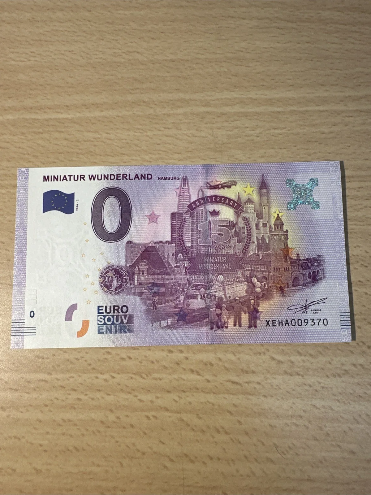 Billet  Zéro 0 € Euro Touristique / Souvenir 2016-2 Miniatur Wunderland